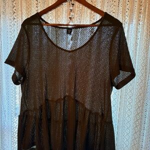 Women's Green Mesh Top